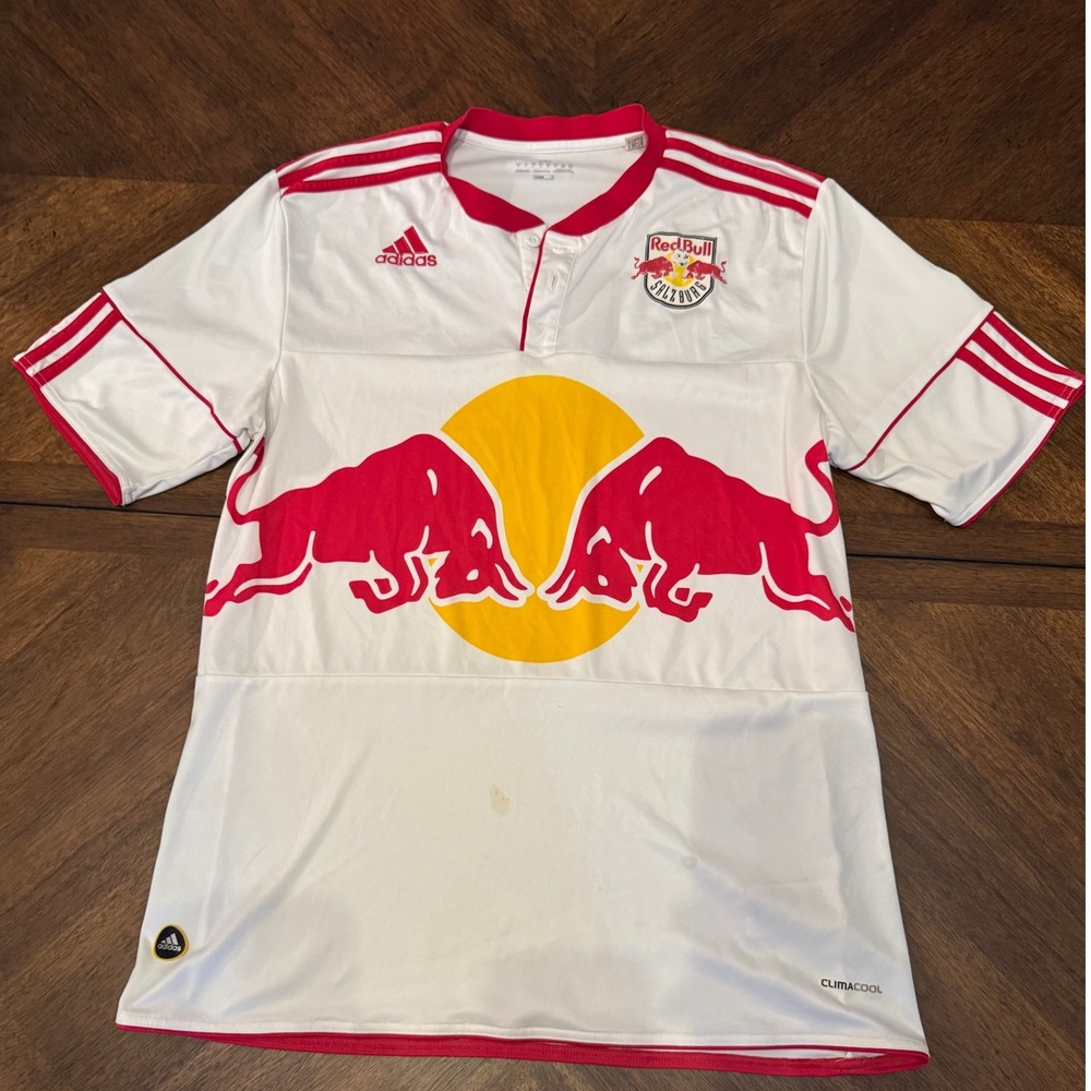Adidas Red‎ Bull Salzburg Soccer 2010 Jersey Football Shirt ClimaCool White |W1